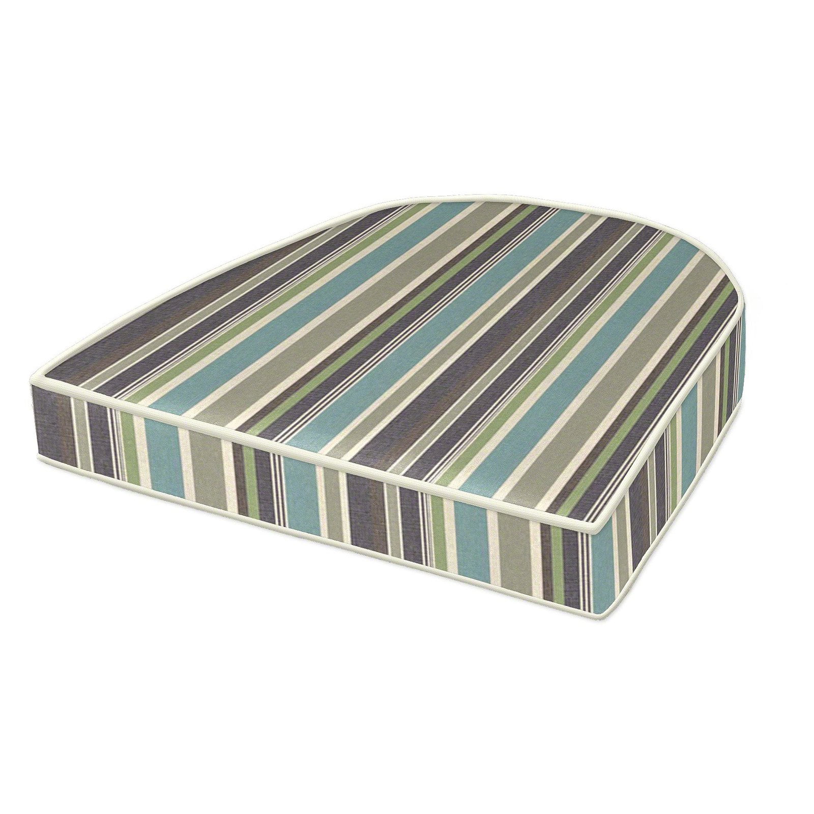 Cushion Source 18 x 16 in. Striped Rounded Back Sunbrella Chair Cushion - Walmart.com