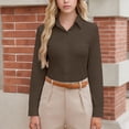 thumbnail image 2 of PFRNLF Button Down Shirts for Women Long Sleeve Stretch Fitted Dress Shirt Wrinkle Free Collared Business Work Tops, 2 of 8