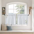 thumbnail image 2 of Spring Daisy Floral Tier Curtains 24 Inch Length, Yellow Plaid Summer Botanical Cafe Short Curtains for Bathroom Over Sink, Small Kitchen Curtain Light Filtering Tiered Drapes 2 Panels 27.5"Wx24"L, 2 of 8