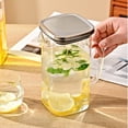 thumbnail image 6 of MMJ Large Glass Water Pitcher 1500ml Heat Resistant with Handle and Lid for Cold Tea Juice 9.65x3.15x3.15in, 6 of 7
