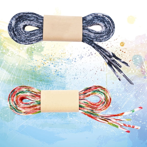 LOLIPPYY 2 Pairs of Flat Sneaker Shoelaces Polyester Floral Noise Casual Compatible with various shoes