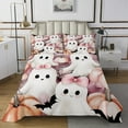 thumbnail image 1 of Erosebridal Halloween Pumpkin Bowknot Ghost Bedspread Set King Size Ultra Soft, 1 of 6
