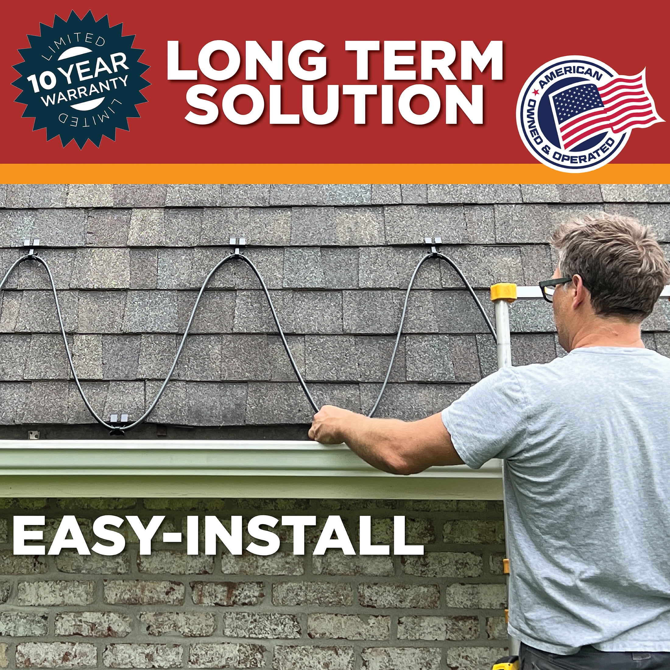 Radiant Solutions Heat Tape Pro Heating Cable For Roof u0026 Gutter 120V 87FT -  Walmart.com