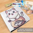 thumbnail image 4 of FORMRS 3 Ring Photo Album 4"x6" Self Adhesive Large Capacity PU Leather Cover, White Cute Cat, 4 of 8