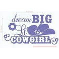 thumbnail image 5 of Dream Big Lil Cowgirl Flowers Hat Western Vinyl Decals Wall Decor Art 36x20-Inch Purple, 5 of 5