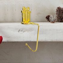 Clearance Sale!Christmas Stocking Holders For Mantles Set Of 1 Wreath Gloves Gift Bells Stockings Sturdy Stocking Hook For Fireplace Counter Window Decoration,Gold Household Hooks