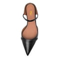 thumbnail image 4 of FSJ Women Comfortable Pointy Close Toe Flat Low heel Sandals Ankle Buckle Strap Slip On Slides Ladies Casual Mules Shoes Size 14 Black, 4 of 4