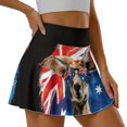 thumbnail image 5 of HELLHERO Polyester Spandex Blend Athletic Skort for Tennis Training Golf, Built-in Shorts 2 Side Pockets Athletic Skorts, Deer Design for The British Flag, 5 of 9