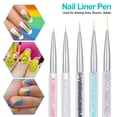 thumbnail image 3 of Plumas del trazador de líneas del arte del clavo Irfora 5 PCS Nail Art Liner Pen UV Gel Painting Nail Design Brush Pen Nail Dotting Drawing Pen 5 // 7/9/11 / 13mm Irfora Plumas del trazador de líneas del arte del clavo, 3 of 7