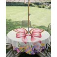 thumbnail image 3 of Outdoor Tablecloth with Umbrella Hole Zipper Easter Round Tablecloth 54" Waterproof Outside Table Cloth Spring Rabbit Ear Colorful Eggs Love Flowers Patio Table Cover Tablecloths for Picnic Party, 3 of 8