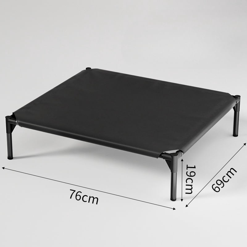 Elevated Dog Bed for Large Dogs, Raised Dog Cot Fits Up to 120 LBs, Heavy Duty Pet Cots with Durable Supportive Teslin Recyclable, Indoor & Outdoor Pet Bed, Black/XL
