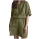 thumbnail image 1 of Moda mujer Casual verano sólido cuello redondo manga corta Top + pantalón corto conjunto Wmkox8yi  bvn227, 1 of 9