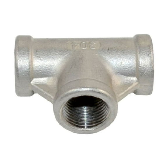 DANSPEED Stainless Steel 304 NPT Female Thread Pipe Fitting Adapter,3/8" 3 Way T Shaped Equal Tee Connector Coupling