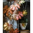 thumbnail image 3 of Artificial Fatsia Leaf in Autumn Red 32" Tall, 3 of 12