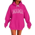 thumbnail image 2 of HOMBOM Heavyweight Sweatshirt for Women Mama Pullover Winter Hooded with Pocket Hot Pink Womens Tops, 2 of 5