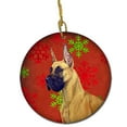 thumbnail image 1 of Great Dane Red Snowflake Holiday Christmas Ceramic Ornament, 1 of 1