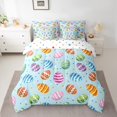 thumbnail image 2 of Manfei Kawaii Easter Egg Bedding Comforter Set 7 Pieces, Colorful Polka Dots Full Bedding Set, Teens Boys Girls Kids Reversible Fitted Sheet Flat Sheet, Super Cozy Room Decor, 2 of 7