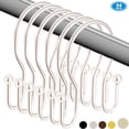 thumbnail image 7 of 24pk Shower Curtain Hooks Rings, Rustproof Metal Balanced Glide Shower Hook, Double Hooks for Bathroom Shower Rod Curtain, Polished Nickel Finish, 7 of 7