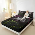 thumbnail image 4 of Feelyou Video Gaming Gamer Full Size Sheets, Chic Abstract Bed Sheets, Teens Kids Boys Girls Sheet Sets, Luxury Bedroom Decor, 4-Piece, 4 of 7