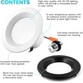 thumbnail image 3 of Luxrite 4 inch LED Recessed Can Lights 10W=60W 5 Color Selectable Dimmable Retrofit Downlights 750 Lumens Wet Rated Black Trim 4-Pack, 3 of 8