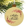 thumbnail image 4 of Wedding Floral Sister of the Bride Wood Christmas Tree Holiday Ornament, 4 of 6