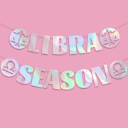 Libra Season Banner, Iridescent Libra Season Birthday Party Supplies -12 Constellation Zodiac Party Decorations, September/October Birthday Banner Decorations