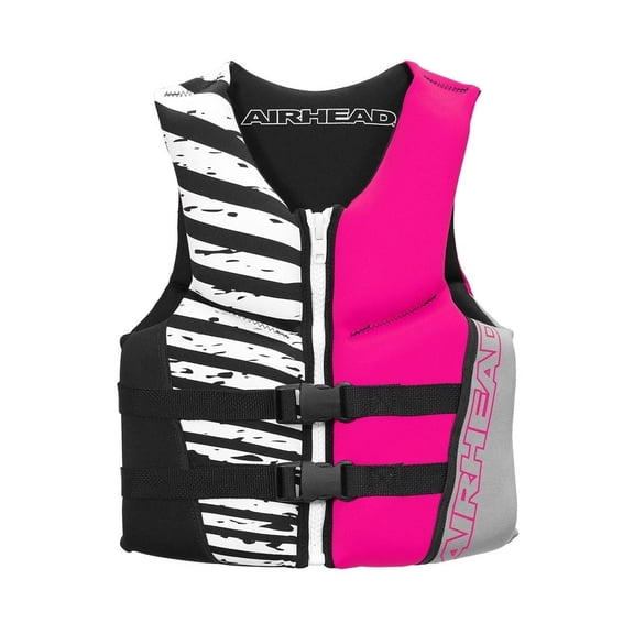 Airhead Wicked Kwik-Dry Neolite Flex Youth Life Jacket Type III USCG 50-90 lb Zipper Hot Pink