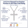 thumbnail image 4 of JeenMata Lab Grown Diamond Cross Pendant Necklace in 18K White Gold Plating for Women, 4 of 9