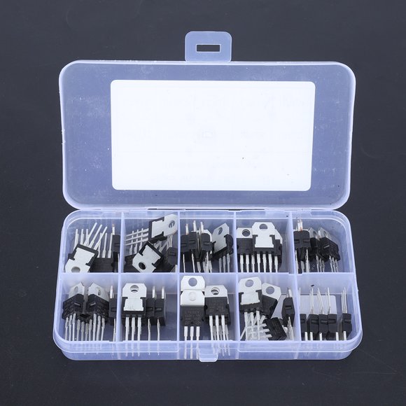 Kit Surtido De Transistores, Regulador De Voltaje, Duradero Con Caja De 10 Rejillas Piezas Electrónicas Para Entusiastas De Herramientas Electrónicas EOTVIA No