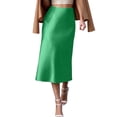 thumbnail image 1 of Zmoon Women's Hip Fishtail Skirt Satin Mid-Length Skirt, 1 of 5