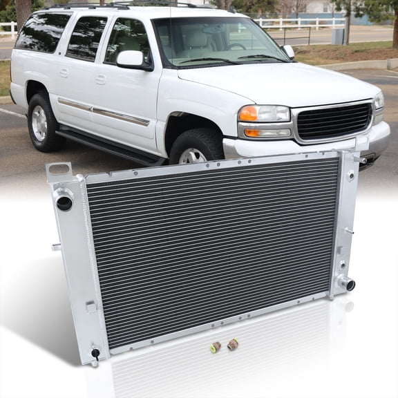 AJP Distributors 28" Core 1-Row Aluminum Radiator For Chevy Silverado Cheyenne Suburban Tahoe Escalade GMC Sierra Yukon XL 1999 2000 2001 2002 2003 2004 2005 2006 2007 2008 2009 2010 2011 2012 2013