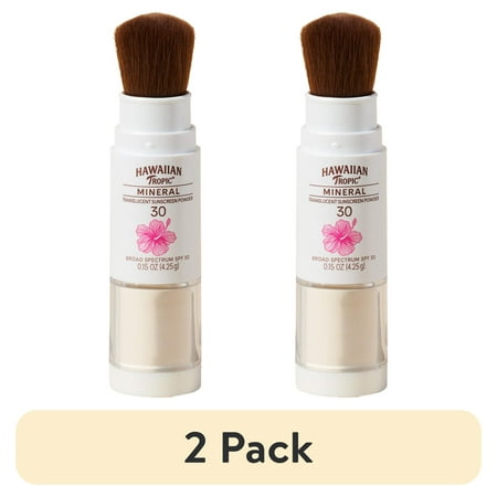 (2 pack) Hawaiian Tropic Mineral Powder Sunscreen Brush SPF 30, 0.15oz