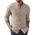 thumbnail image 1 of Camisa PJ PAUL JONES de manga larga de lino y algodón beige, 1 of 6