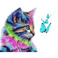 thumbnail image 1 of Animal decorativo gato Diy óleo lienzo pintura por números gatos Sincero Hogar, 1 of 6