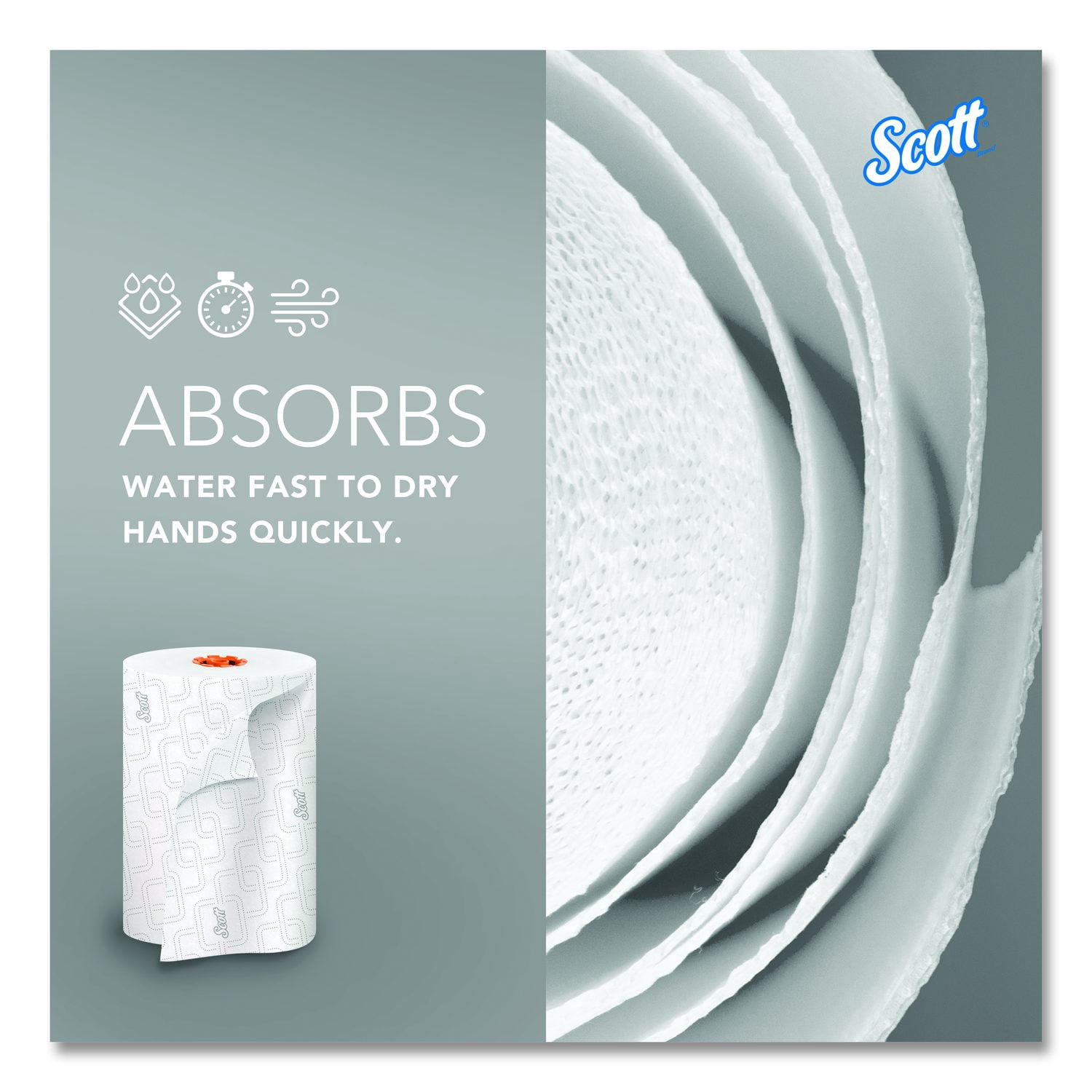Scott® Slimroll Towels, 1-Ply, 8" x 580 ft, White/Orange Core, 6 Roll/Carton