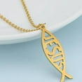 thumbnail image 5 of Stainless Steel Jesus Fish Style Christian Religious Pendant Necklace, 5 of 5