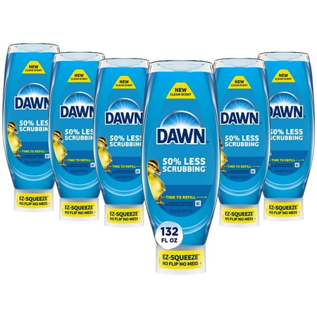Dawn Ultra EZ-Squeeze Dish Soap Liquid, Dishwashing Liquid, Grease Removal, Original, 6x22oz Bundle