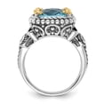 thumbnail image 2 of Sterling Silver w/14k Accent Polished & Antiqued Swiss Blue Topaz Ring, 2 of 5