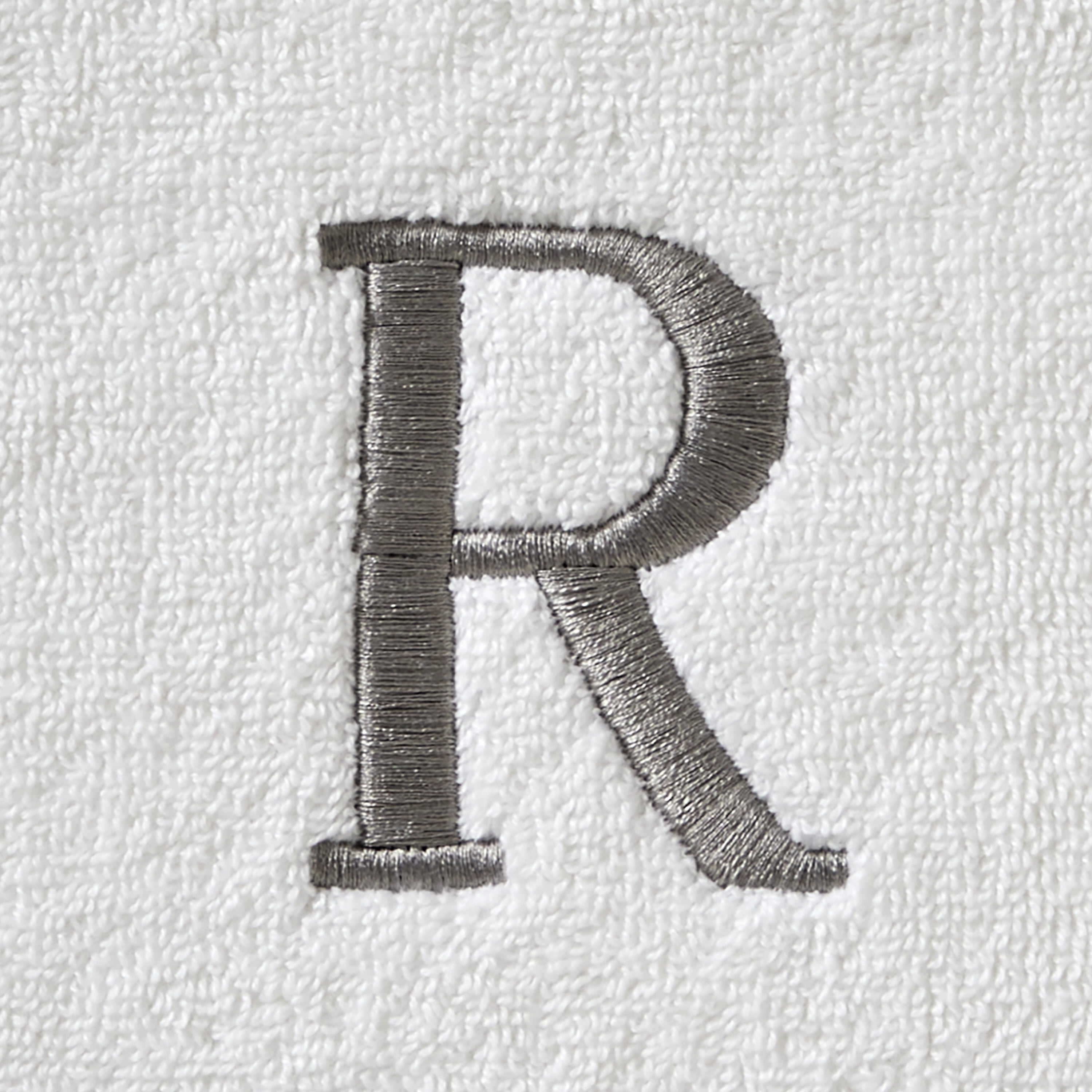 SKL Home Casual Monogram Bath Towel, "R", White