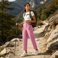 thumbnail image 6 of Edvintorg Womens Cargo Pants with Pockets High Waisted Hiking Trouser Outdoor Casual Athletic Pant Clothes Women Pink S-2XL, 6 of 9