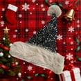 thumbnail image 2 of Christmas Hat 2025 Shiny Sequins Santa Hat Plush Fluffy Ball Christmas Hats for Men Women New Year Holiday Party Favors, 2 of 8