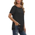 thumbnail image 2 of T-shirts pour Femmes à Manches Courtes, Col Ras du Cou, T-Shirts Unis Basiques, 2 of 4