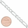 thumbnail image 3 of 5.5mm Solid .925 Sterling Silver Flat Figaro Chain Necklace + Bracelet Set, 22" (Necklace) + 8" (Bracelet), 3 of 7