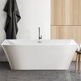 thumbnail image 4 of FerdY 59" White Solid Double Walled Straight Bathtub with Toe Tap Drain, 4 of 5