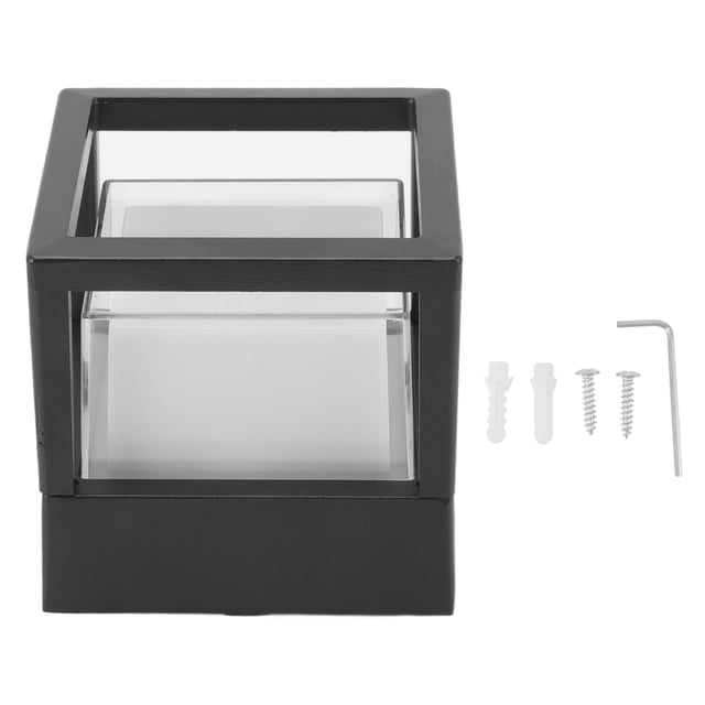 Lámparas LED impermeables montadas en la pared, carcasa negra, valla de Patio, iluminación cúbica cálida, lámpara de paisaje para pasillo al aire libre, jardín 85-265V