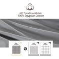 thumbnail image 3 of 100% Egyptian Cotton Fitted Sheet CK Size, 600 Thread Count, Single Fitted Sheet Only,16" Deep Pocket Sheet, Soft & Elastic Sateen Weave Bottom Sheet for Hotel & Home (Gray, Cal King), 3 of 8
