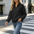 thumbnail image 4 of Hurxie Womens Quarter Zip Pullover Casual Shirts Half Zip Sweatshirts Half Zip Pullover Women Fall Winter Athletic Clothes, 4 of 6