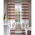 thumbnail image 4 of Farmhouse Orange Plaid Sheer Curtains 84 Inch Length 2 Panels Set for Living Room/Bedroom, Vintage Country Cock Checkered Kitchen Curtains Grommet Semi-Sheer Curtains Window Treatments 42"x84"x2, 4 of 7
