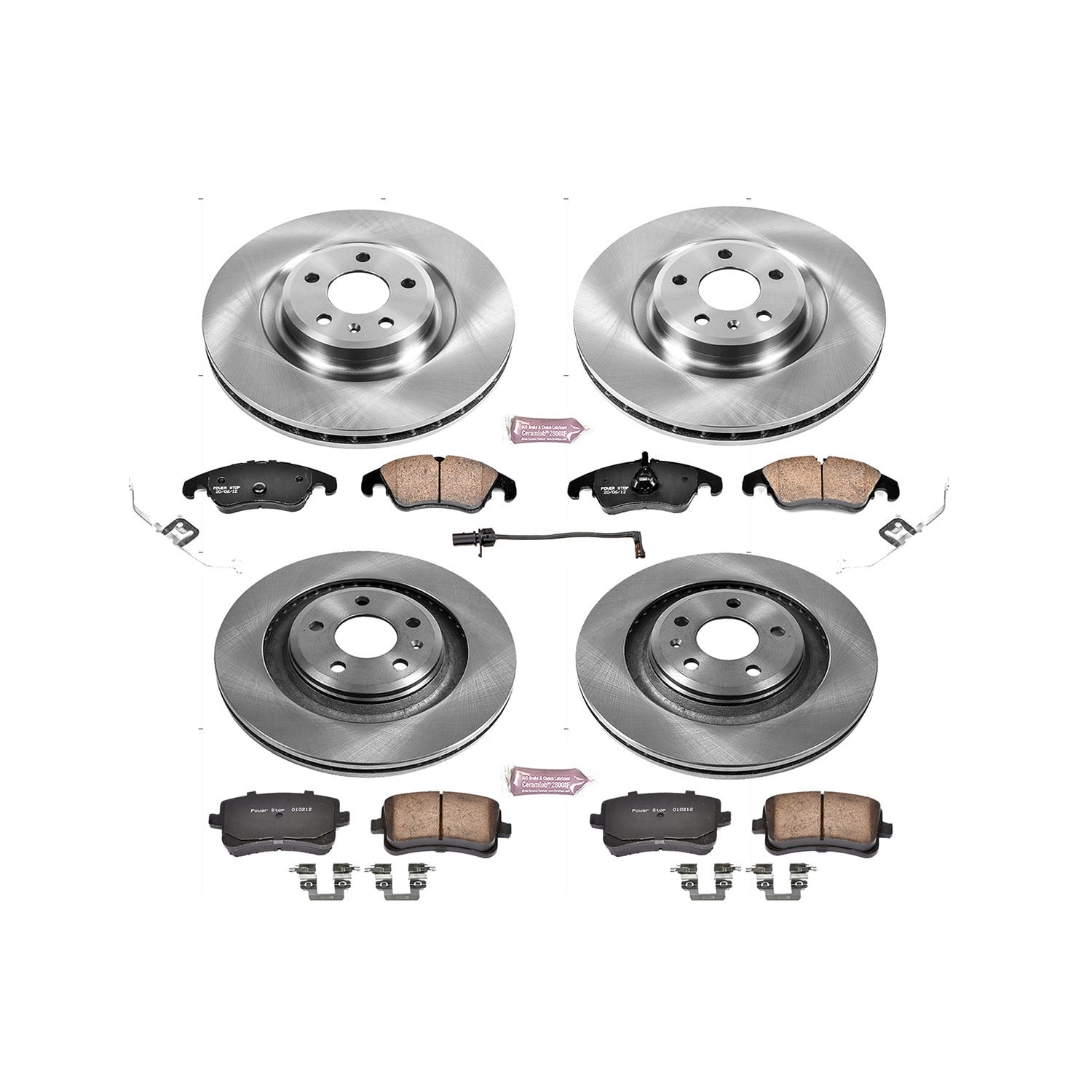 PowerStop Front and Rear Stock Replacement Brake Pad and Rotor Kit Fits: AUDI Select Models KOE6157