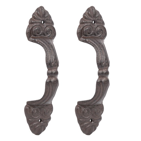 Sungmor Manija de Puerta de Hierro Fundido Vintage, 2 pzas; manija de gabinete resistente, alta resistencia, 8.4"; tiradores rústicos de granja para cerca, puerta corrediza, alacena y decoración